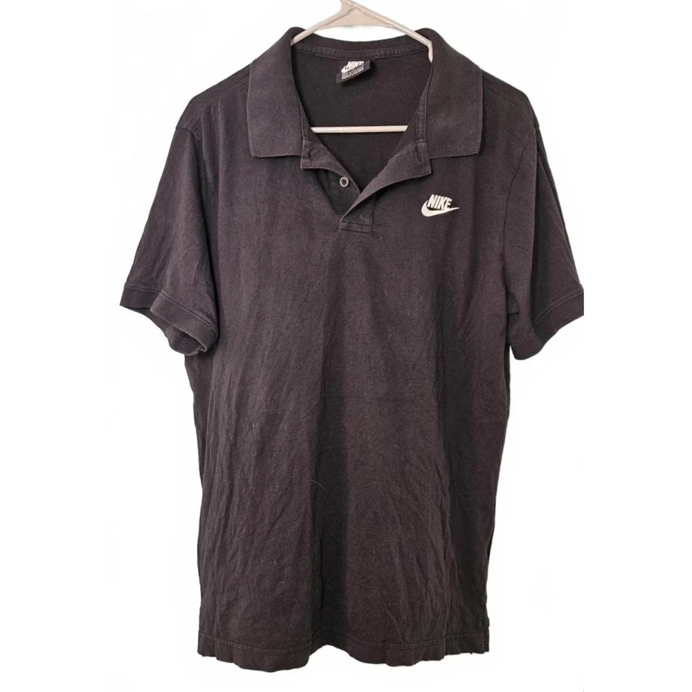 Nike Mens Short Sleeve Jersey Polo Shirt Black Size M Golf Tennis Athleisure